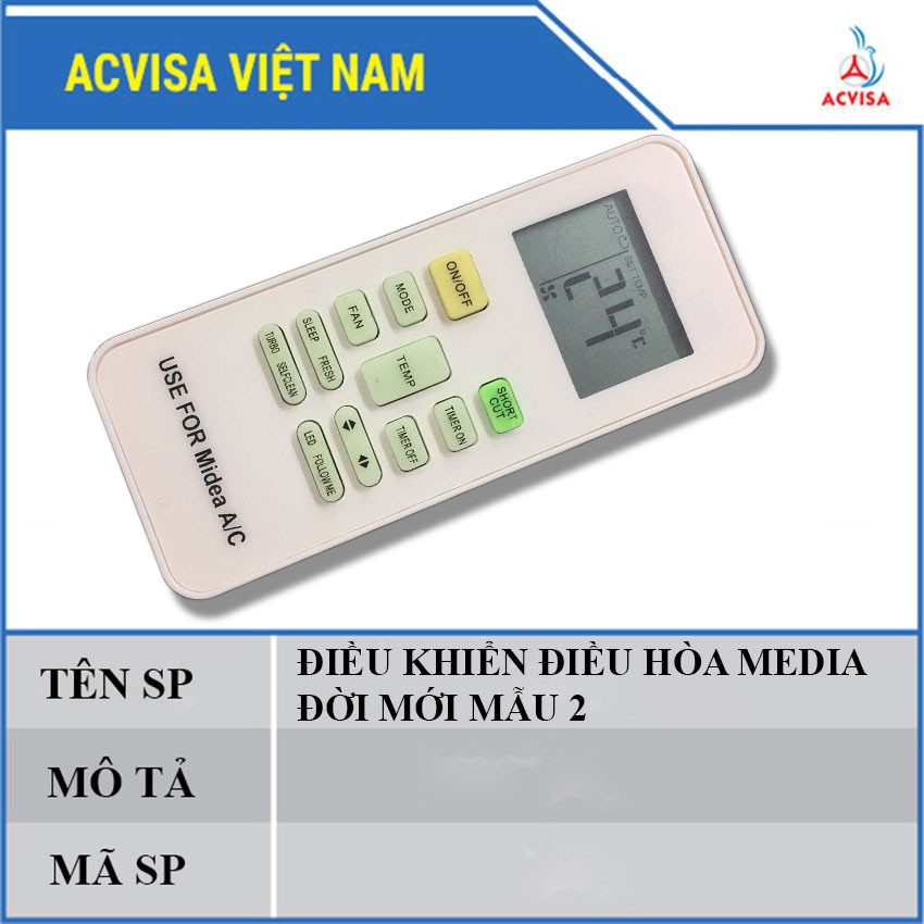 Remote máy lạnh - Điều khiển điều hòa Media các dòng ⚡Sẵn Hàng⚡