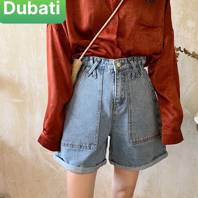 QUẦN SHORT JEAN LỬNG KIỂU NGỐ NỮ CHẤT BÒ XANH NƠ CHÉO HÀN QUỐC LƯNG CAO NÂNG MÔNG- DB 226- DUBATI FASHION