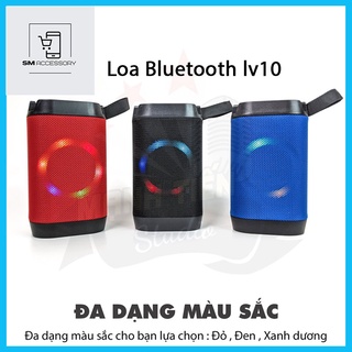 Loa bluetooth LV10 kiêm giá đỡ đt, loa nghe nhạc có đèn nháy, bluetooth 5.0, thẻ nhớ, usb, kèm dây sạc - SMA