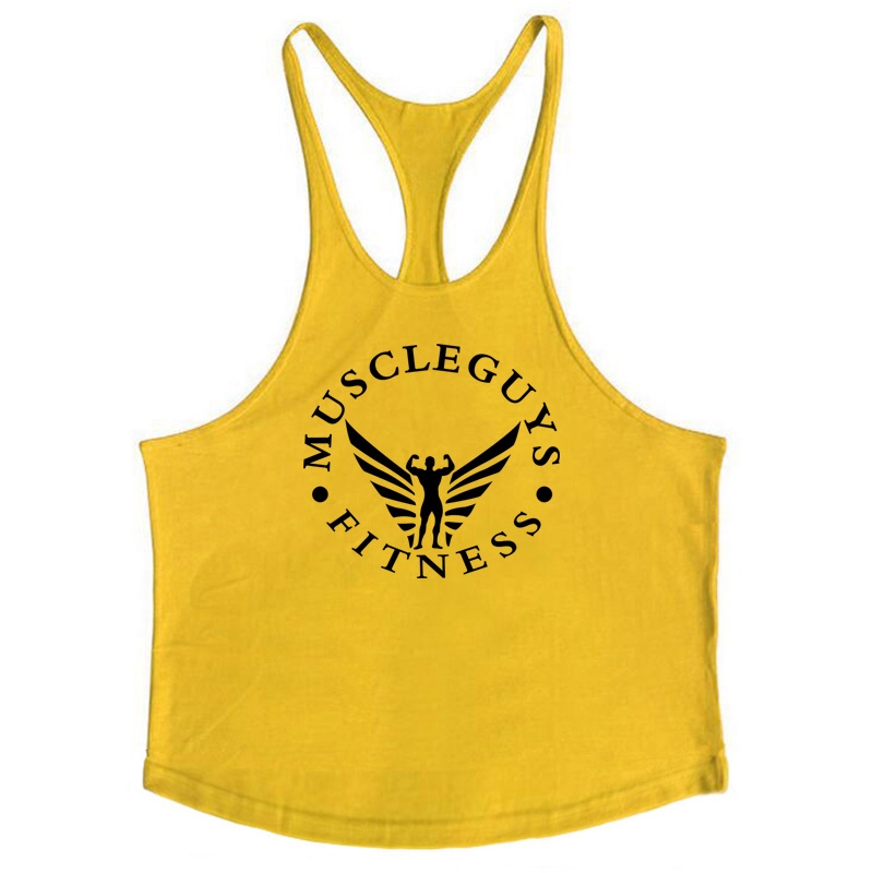 Muscleguys Roupas Musculação Stringer Regata Mens Aptidão Singlet Algodão Sem Mangas Camisa De Treino Homem Camisola