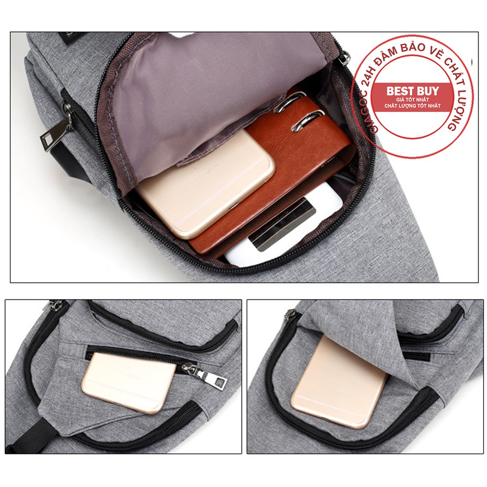 {XẢ KHO} Túi đeo chéo cho nam, túi đeo chéo nhiều ngăn Meijiluo