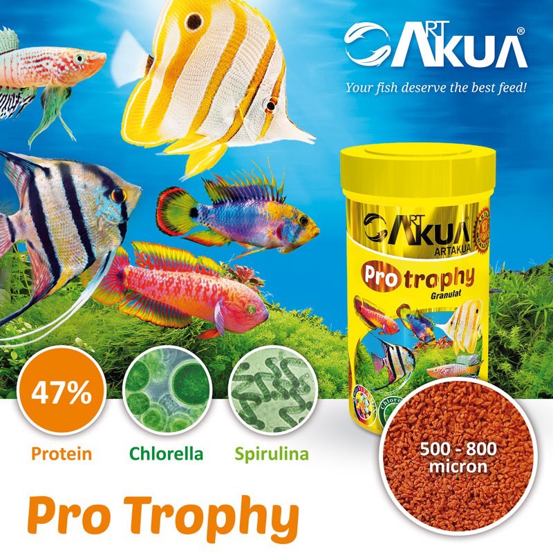 A5- ARTAKUA PROTROPHY-100g- Dạng hạt hạt siêu nhỏ (0.5 mm) cho các loài cá có miệng nhỏ và các loại cá Biển