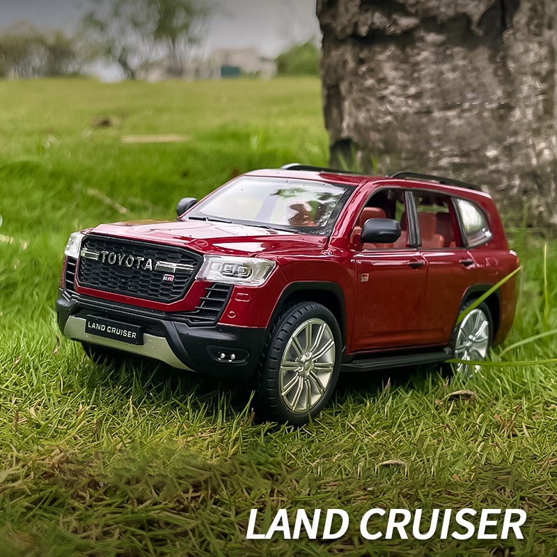Mô hình xe ô tô Toyota LAND CRUISER GR sport 2022 tỷ lệ 1:24 thân hợp kim, mở full cửa có đèn âm thanh cót chạy đà