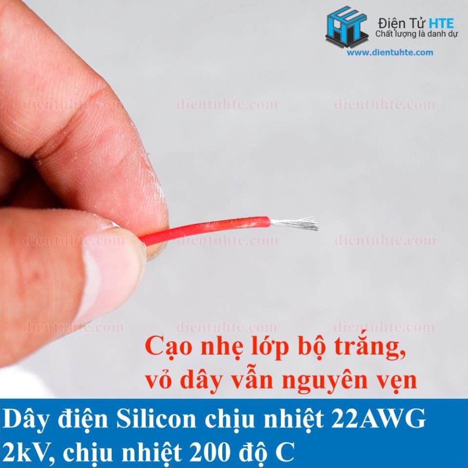 Dây điện Silicon chịu nhiệt siêu mềm 22AWG - 18AWG nhiều màu (1 mét)