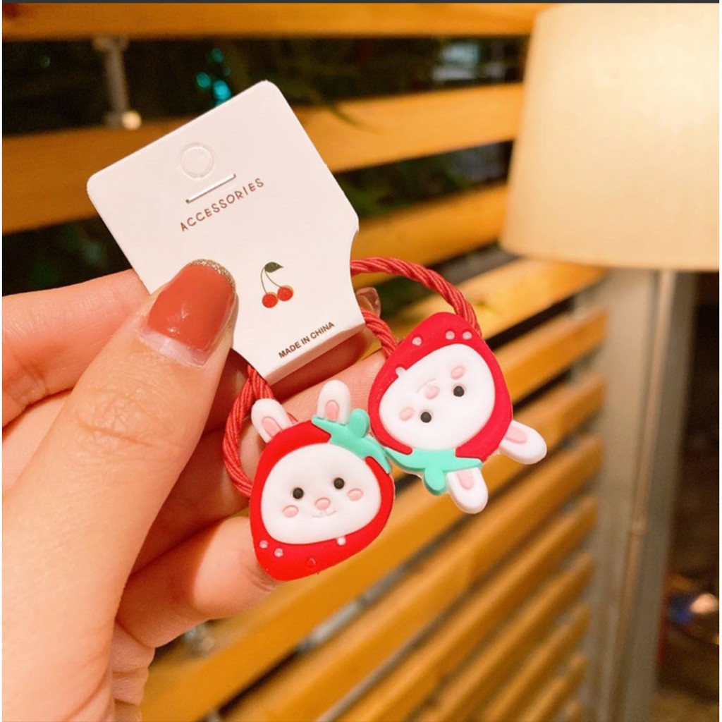 SET 2 CÁI | DÂY BUỘC TÓC HOA QUẢ TRÁI CÂY BẢN TO CHO BÉ YÊU | VIDEO THẬT | SHOP BEECOW