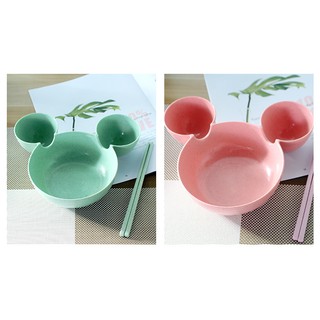 Chén đựng thức ăn 3 ngăn kiểu chuột mickey