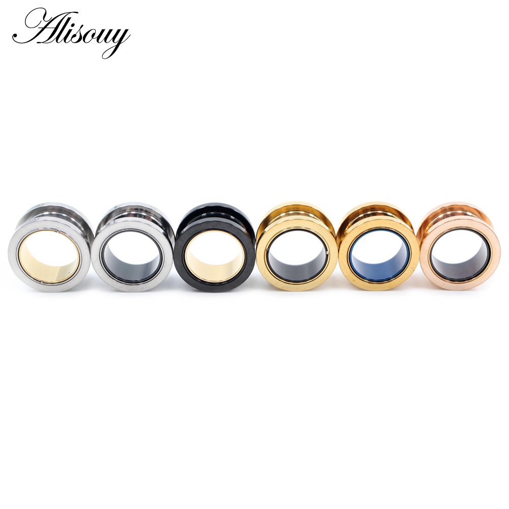 Alisouy Set 2 Khuyên Nong Tai Bằng Thép Không Gỉ Cá Tính