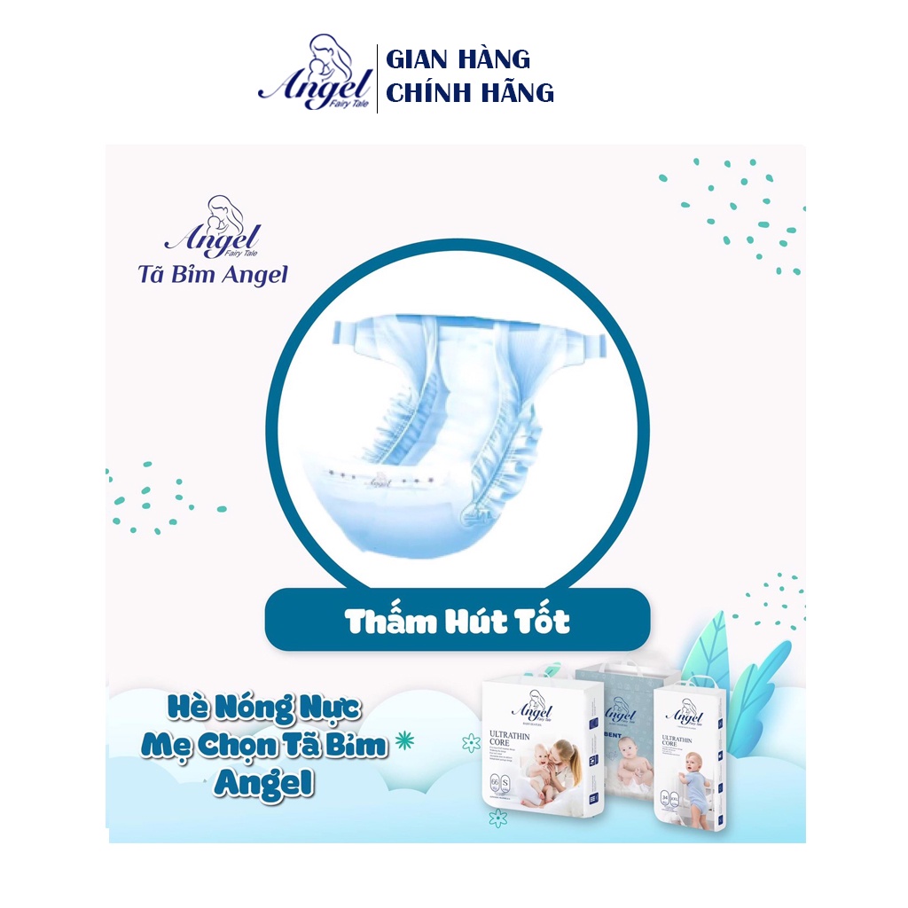 Tã Dán TBADXAS58 Bỉm Dán Sơ Sinh ANGEL S58 Siêu Thấm Hút Mềm Mịn Như Bông Chống Tràn Không Mùi Size S58 (4-8kg)