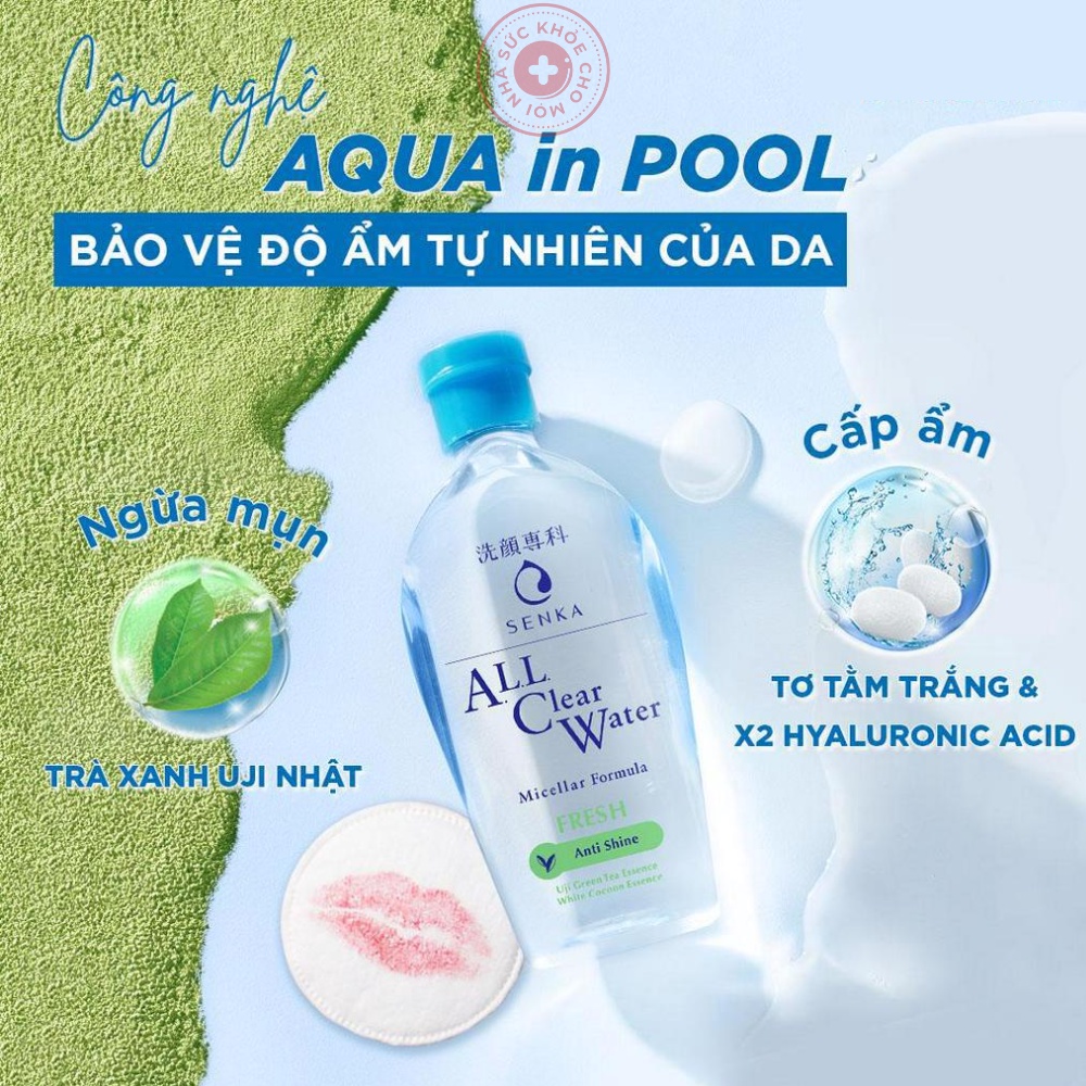 Senka All Clear Water Fresh. Nước tẩy trang Micellar giảm bóng nhờn sạch sâu mát mịn giảm bóng nhờn ngừa mụn 230ml.52888