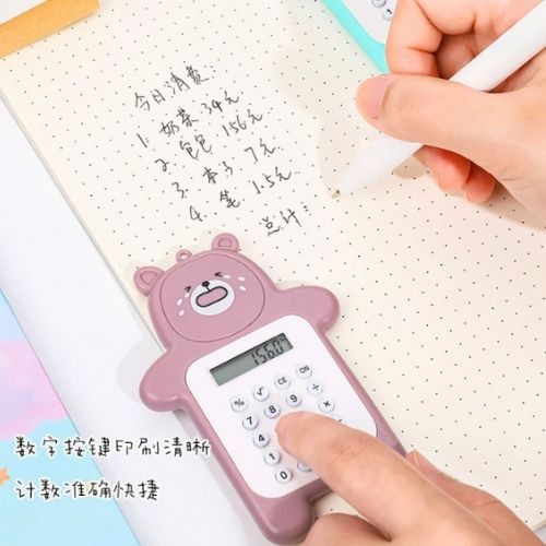 Máy tính bỏ túi mini thiết kế hình gấu, máy tính mini chính hãng cute đáng yêu