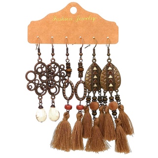 Set 3 đôi bông tai phong cách boho