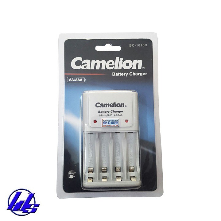 Combo bộ sạc pin AA, AAA Camelion BC-1010B kèm 4 pin sạc AA 2700mAh Lockbox