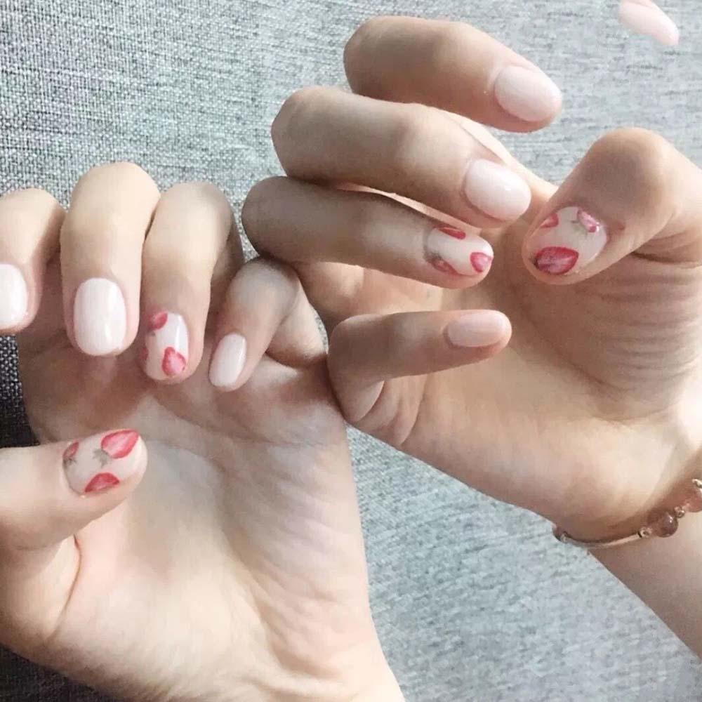 Miếng Dán Trang Trí Móng Tay 5D Hình Trái Dâu / Cam Xinh Xắn