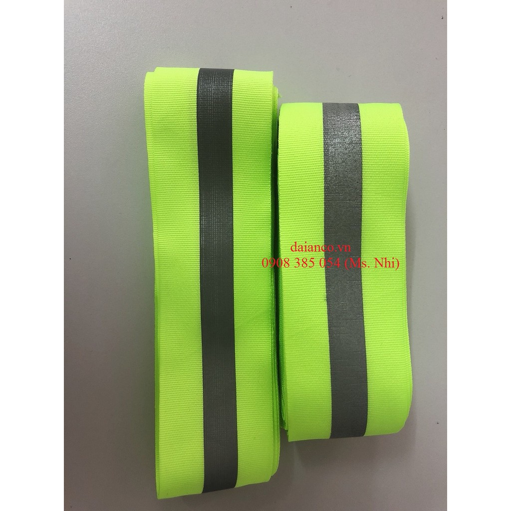 Giảm giá đặc biệt 10m dây phản quang vải kẻ 5cm- Hình thật, hàng sẵn