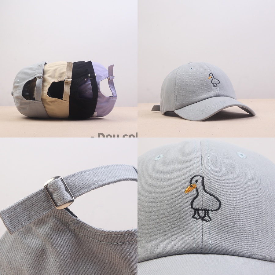 Mũ Lưỡi Trai (Nón Kết) Unisex Thiêu Logo Hình Vịt - Chất Liệu Cotton - Dou Collection - Mã NV043
