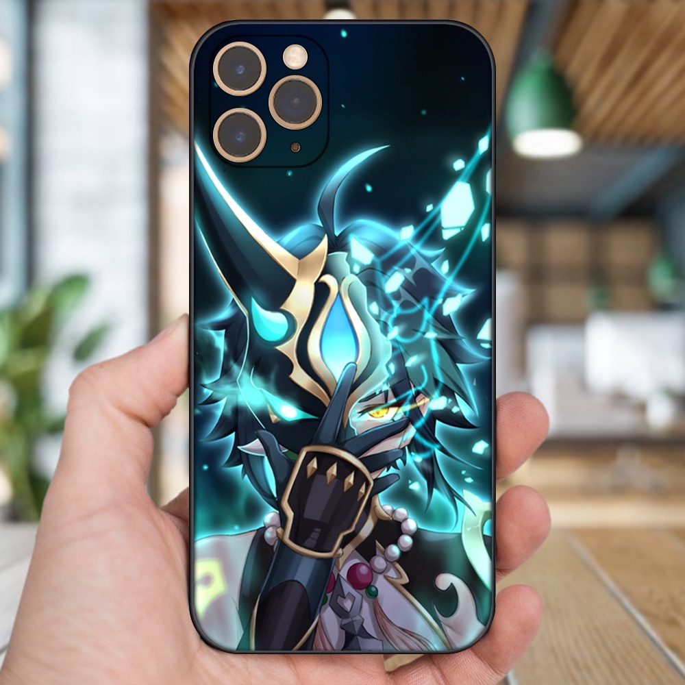 Ốp lưng iPhone 11 Pro dẻo đen cạnh vuông in hình Xiao Genshin Impact