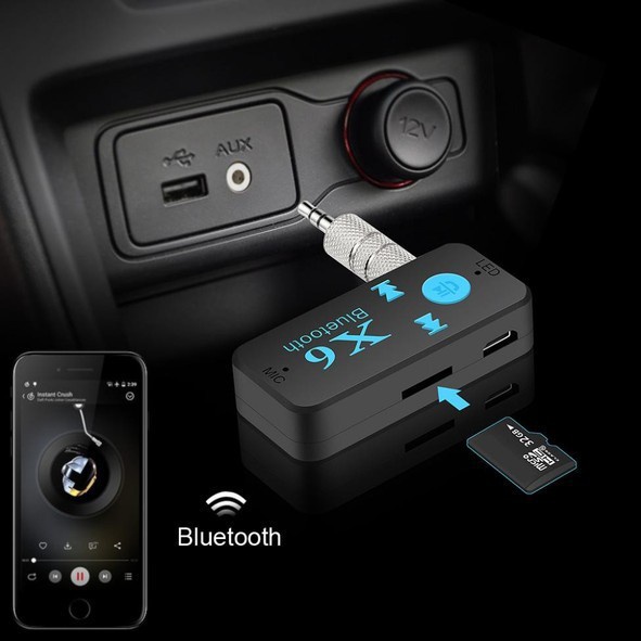 Usb Bluetooth X6 3In1 Cho Xe Hơi, Amply, Loa