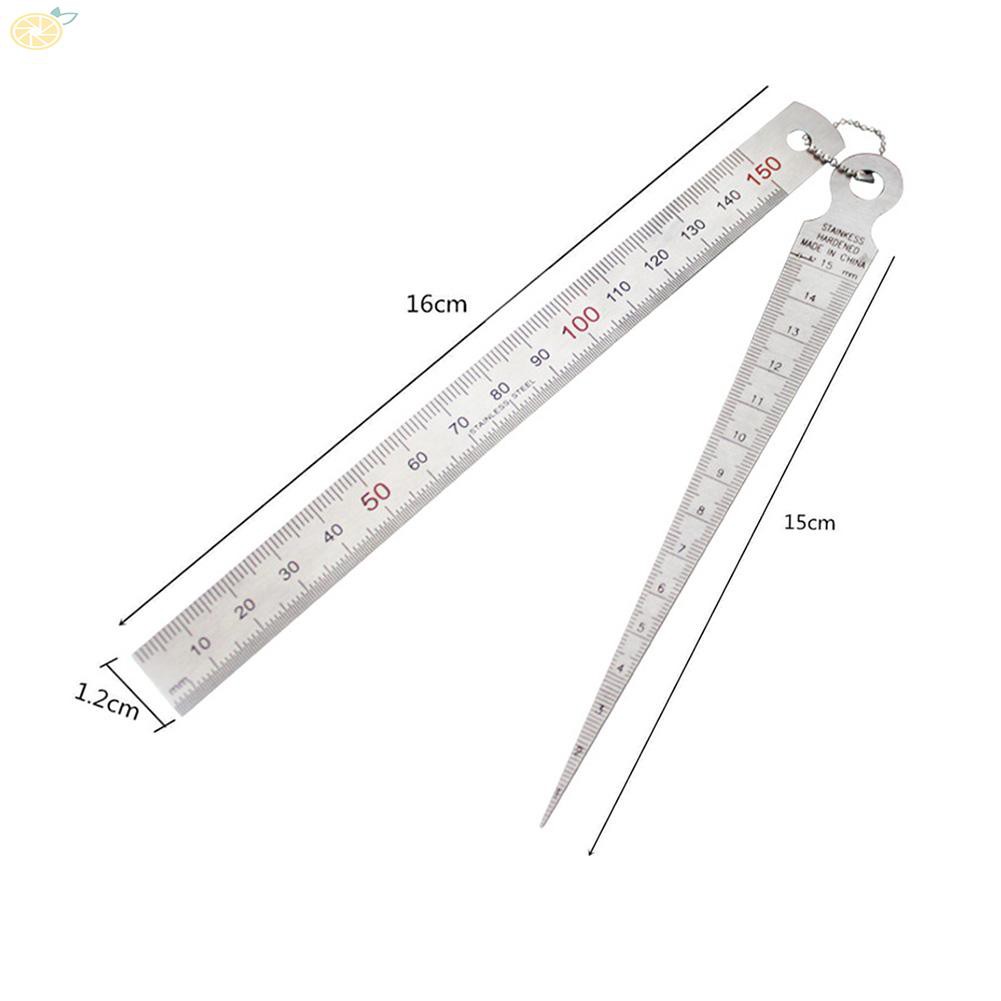 Gage Depth Ruler Taper Feeler Gauge Silver Welding Gap Hole Inspection Convenient Stainless Steel High quality