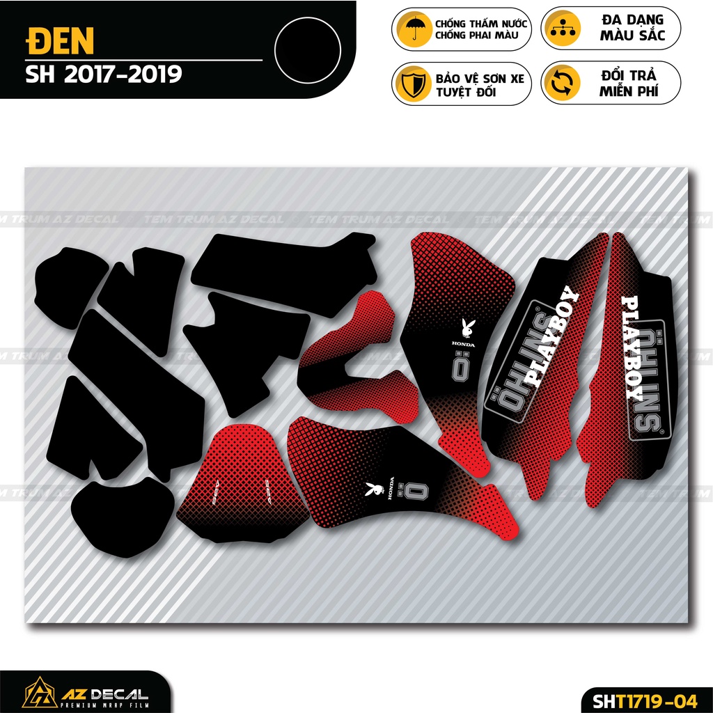 Tem Trùm SH Phong Cách PlayBoy Cực Chất | SHT-04 | Decal Trùm Dán Dàn Áo Xe SH 2017 - 2019 - 2020 - 2021 - 2022