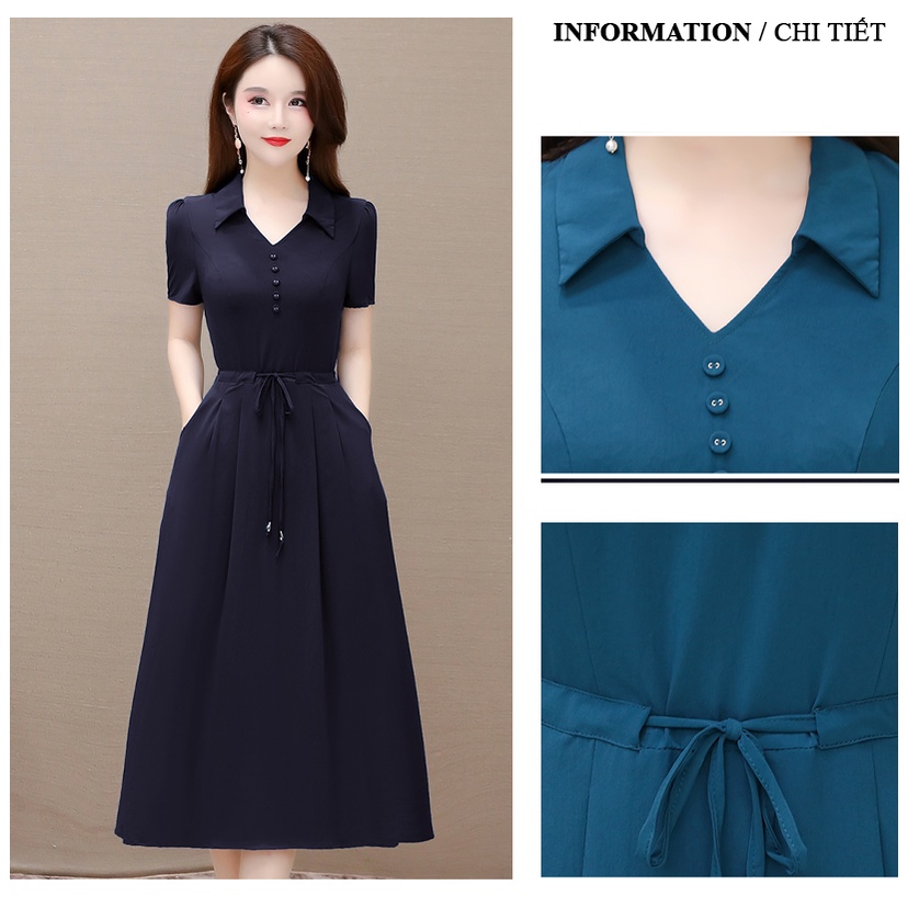 Đầm trung niên sang trong bigsize cao cấp dự tiệc thiết kế dáng suông đẹp cho mẹ HN03 ĐỎ- WB WOMAN &amp; BEAUTY