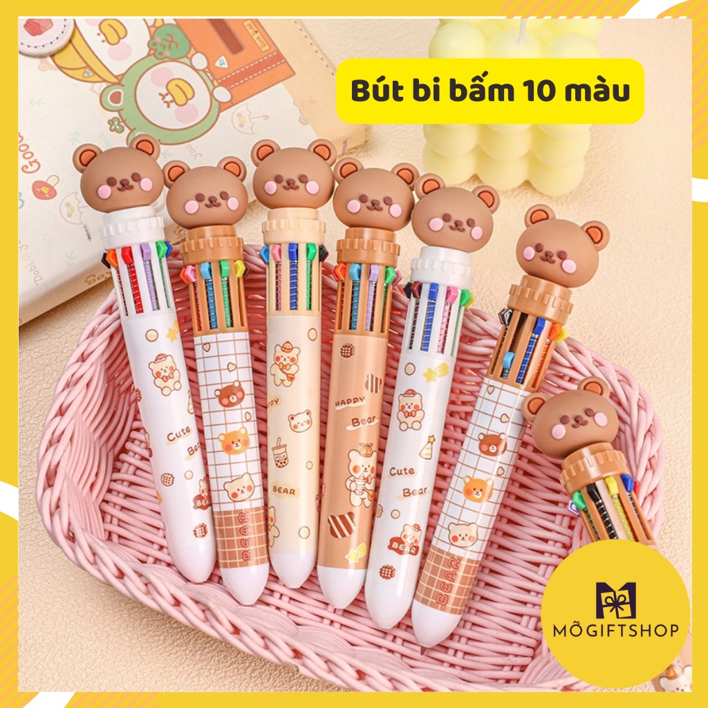 Bút bi nhiều màu hình thú cute ngòi 0.5mm