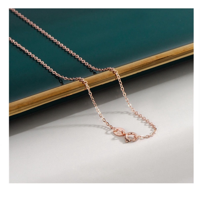 Vòng cổ Mạ Vàng Hồng 18K 100% Thật 925 Mạ Vàng Hồng 40-45cm Phong Cách Hàn Quốc Đơn Giản Cho Nữ 18K