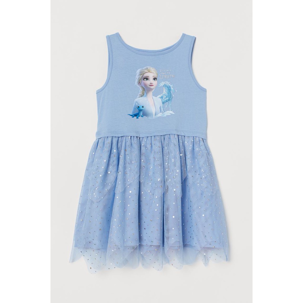 Váy Elsa HM cho bé gái kim tuyến lấp lánh MẪU MỚI 2021