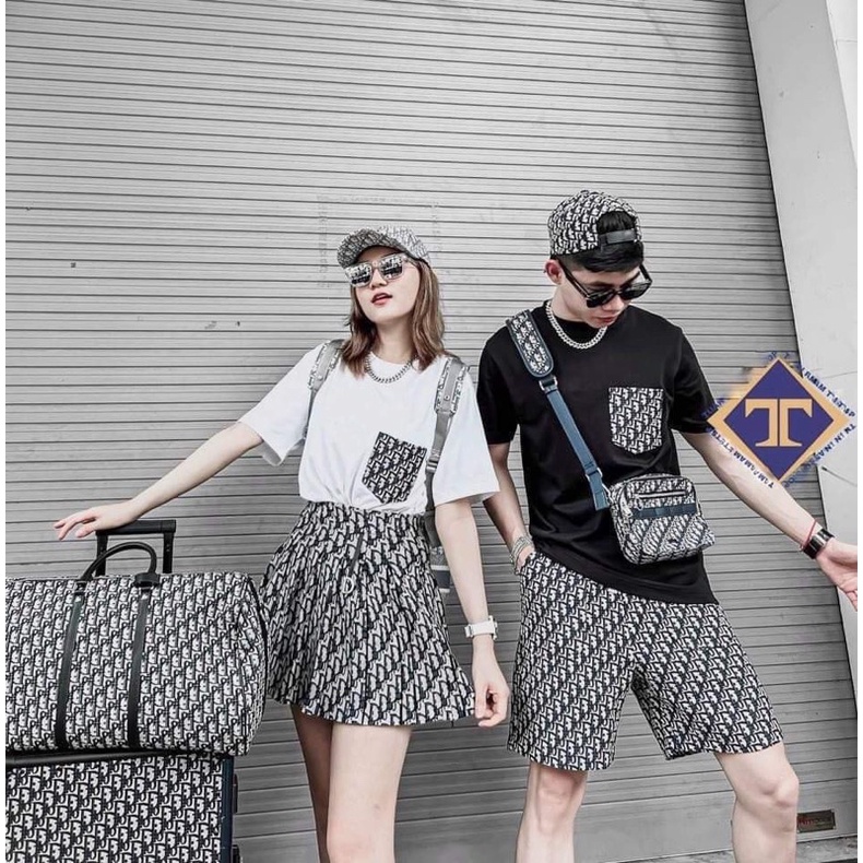 Set bộ thun Dior-2340 vân chìm túi ngực, bộ thể thao Diorr hot trend 2022, Bin Store
