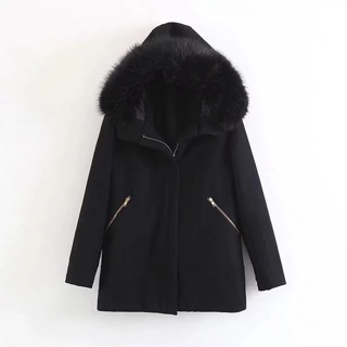 ORDER - Áo dạ ép mũ lông tqxk hot hit - CLIP + ẢNH THẬT CHỦ SHOP MẶC