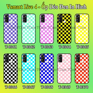 Ốp lưng Vsmart Live 4 dẻo đen in hình nền caro đẹp