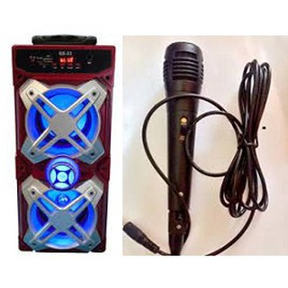 Loa bluetooth qs33 +tặng micro có dây karaoke + cóc sạc