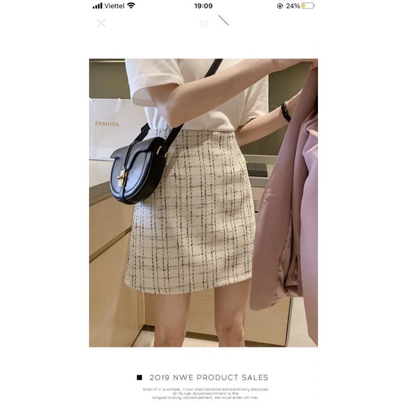 [LA CAROSA] Chân váy dạ tweed 2 màu ĐEN BE, chân váy chữ A | BigBuy360 - bigbuy360.vn