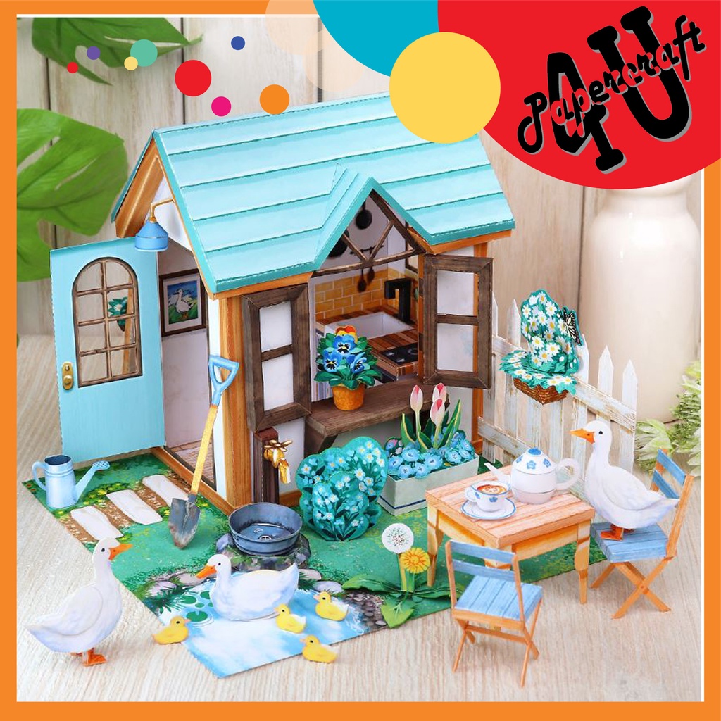 Mô hình giấy 3D kiến trúc nhà nông thôn
