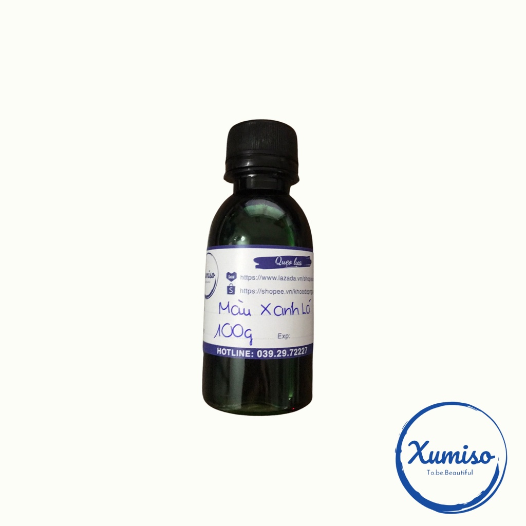 Màu Xanh lá Nước - màu nước mỹ phẩm - nguyên liệu mỹ phẩm - Xumiso - 100G
