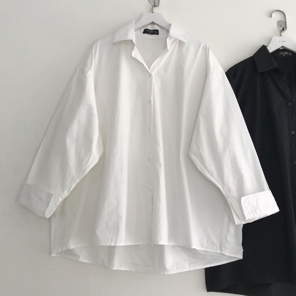 Sơ Mi Nữ Form Rộng JEM CLOSET Áo Sơ Mi Nữ Hàn Quốc GINGI Tay Dài Cổ Bẻ Basic Nhiều Màu Phối Đồ Cực Xinh 10260 | BigBuy360 - bigbuy360.vn