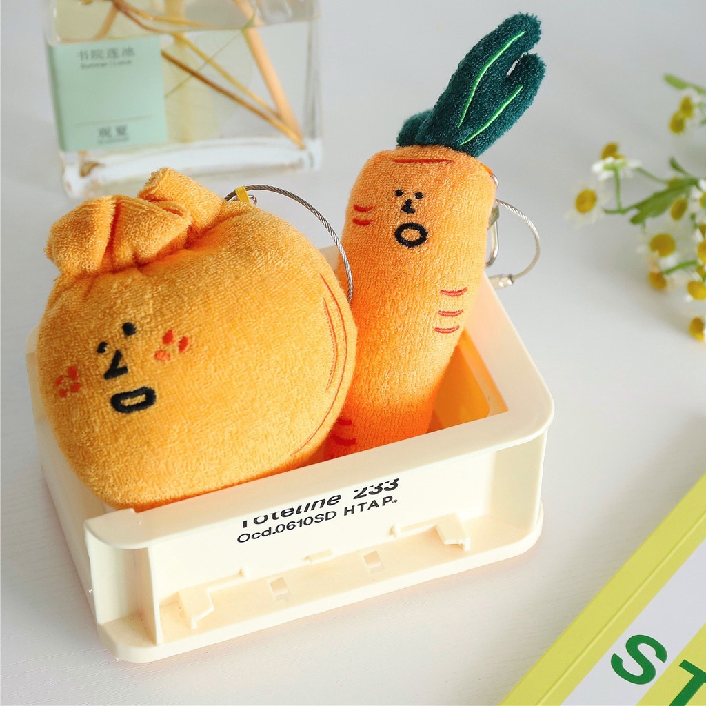 Móc Khóa Hình Rau Củ / Nấm / Hành / Tỏi Nhồi Bông Dễ Thương Sáng Tạo