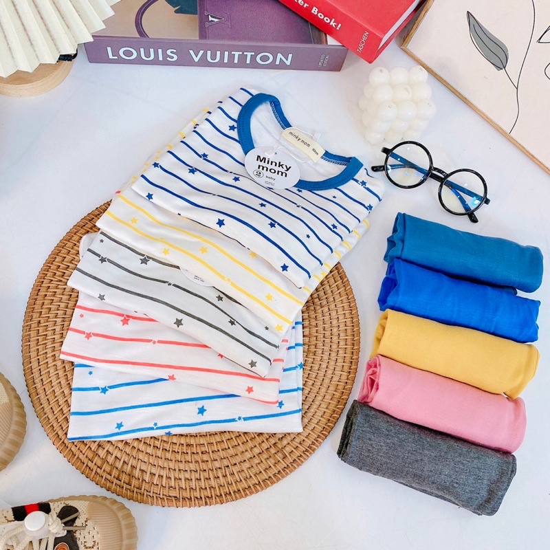Bộ thun lạnh Minky mom xinh xắn cho bé trai bé gái chất siêu mềm mát