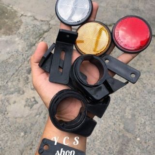 Mắt mèo phản quang tròn & dài xe máy (kèm pas)