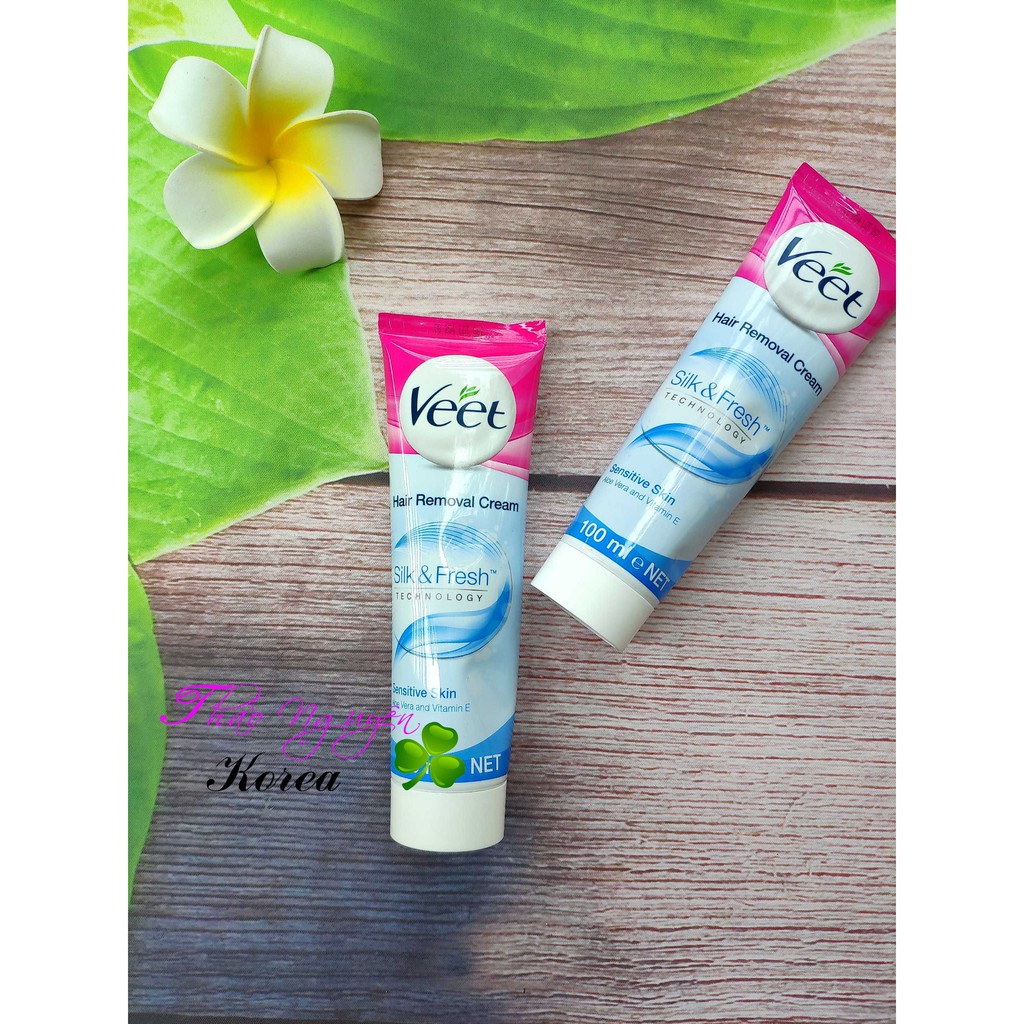 Kem Tẩy Lông Dành Cho Da Nhạy Cảm VEET Silk & Fresh Sensitive Tuýp 100ml | BigBuy360 - bigbuy360.vn
