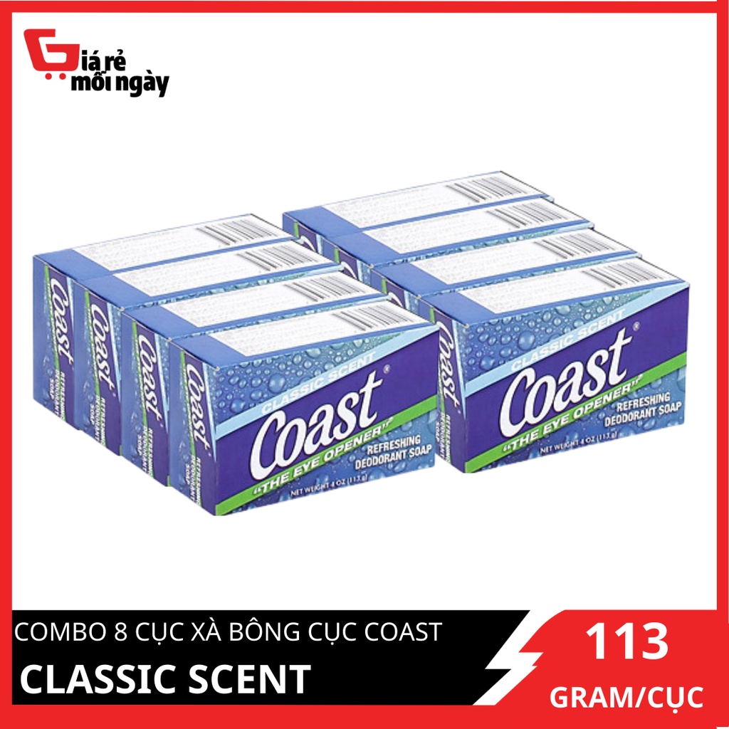 COMBO 8 Xà bông cục Coast Classic Scent 113g X8