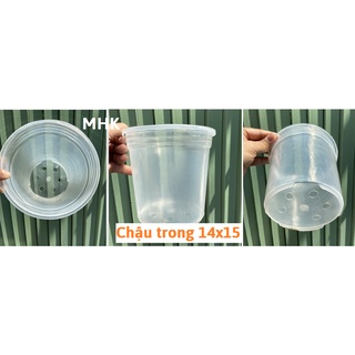 Chậu nhựa trong 14x15 mẫu cũ !