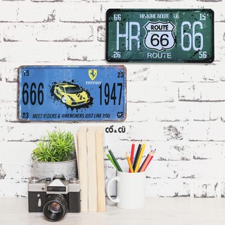 Tranh sắt Biển Số Xe Trang Trí