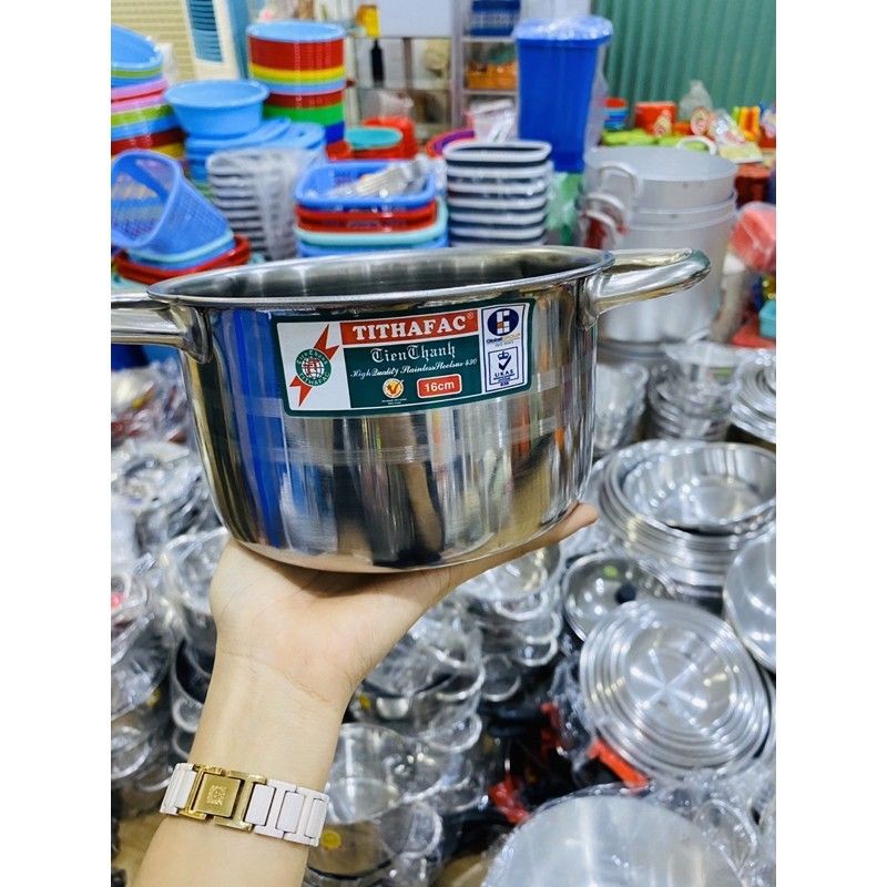 Nồi inox Tiến Thành dày đẹp ,SỬ DỤNG ĐƯỢC VỚI BẾP TỪ size từ 16-26 cm