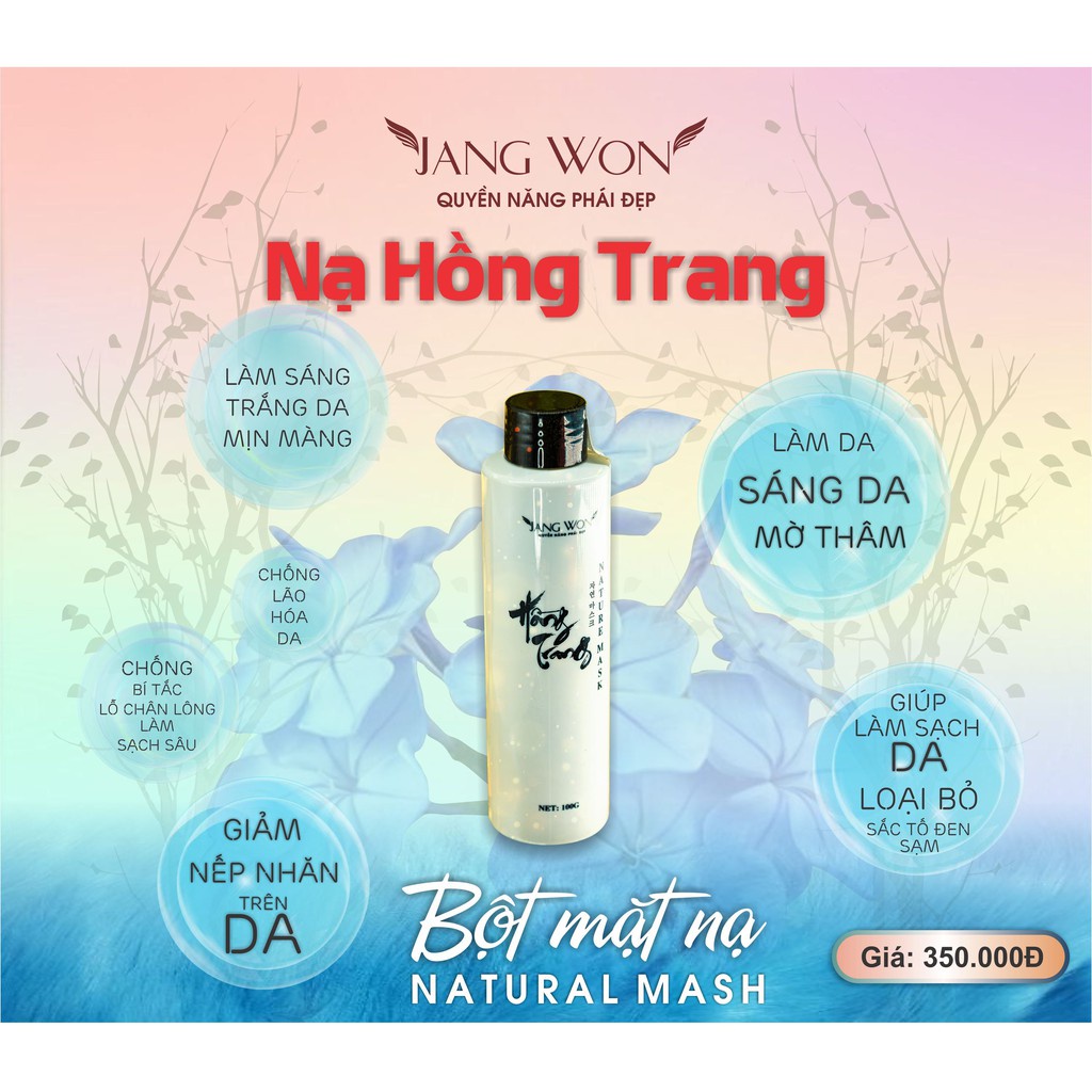 Mặt nạ Hồng Trang Nature Mask( hết dầu nhờn,se ccooif mụn,giảm thâm mờ nám,sáng da)