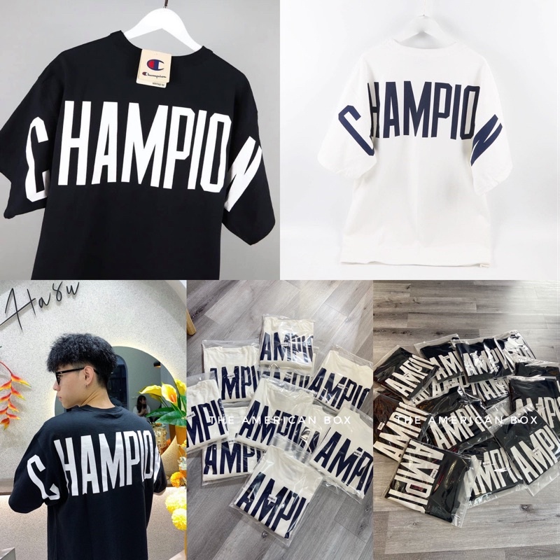 THE AMERICAN BOX Áo thun Champion heritage big logo authentic