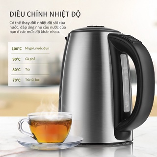 Bình Đun Siêu Tốc LocknLock 1.7L, ấm siêu tốc Lock&lock  Temperature Control EJK136SLV - T2Cmall