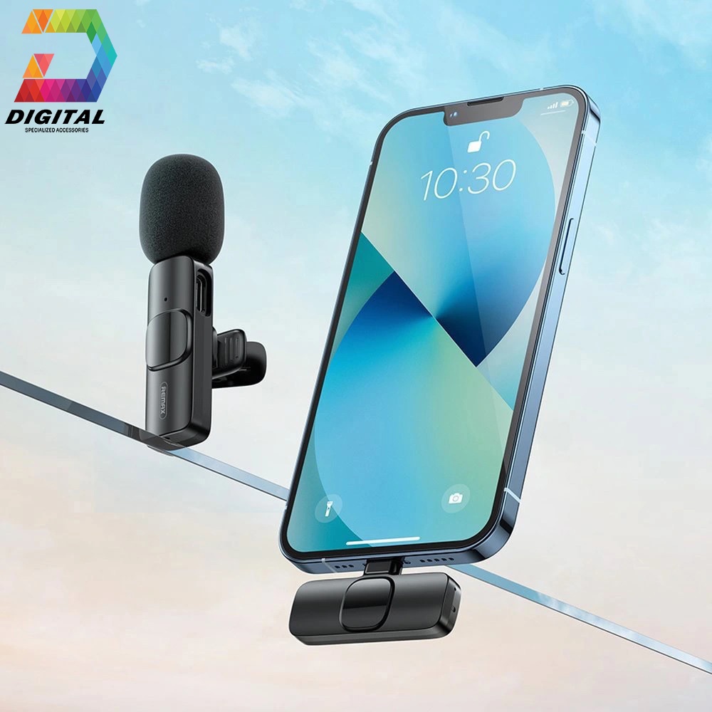 Bộ 2 Micro Thu Âm Remax K03 Không Dây Cài Áo Hỗ Trợ LiveStream, Quay Video Chính Hãng
