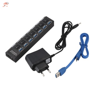 Bộ chia 7 cổng usb 3.0 + 5v / 2a