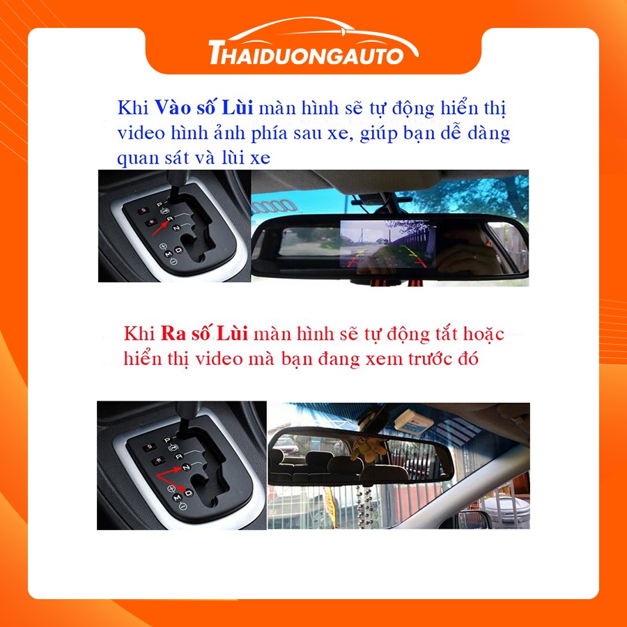 Bộ Màn Hình Gương 4.3" BSJ-430 Và Camera Lùi 4 Led Siêu Nét Cho Ô Tô HL1110