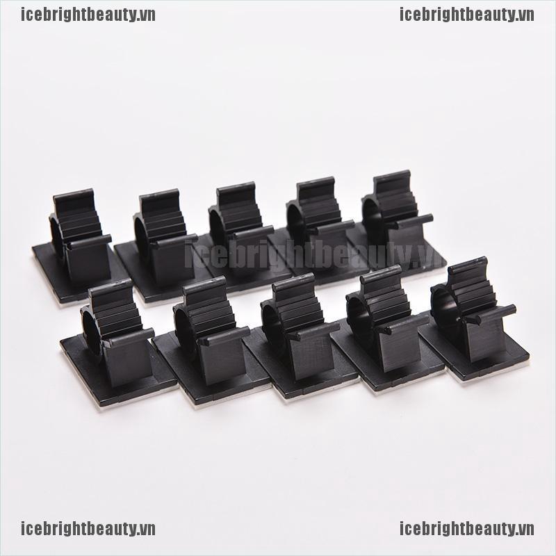 Bộ 10 Kẹp Giữ Dây Cáp Bằng Nilon Màu Đen Có Thể Điều Chỉnh